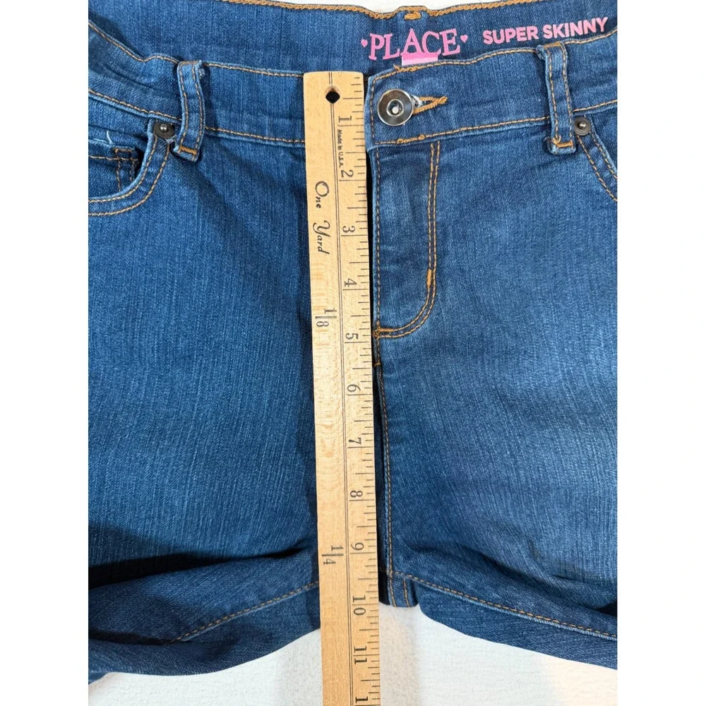 The Childrens Place Girls Super Skinny Jeans Blue Dark Wash Size 14 Adjustable